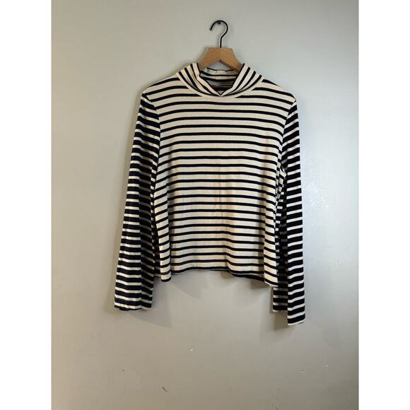 Madewell Stripe Block Wide Sleeve Turtleneck In Linen size med - Picture 2 of 7